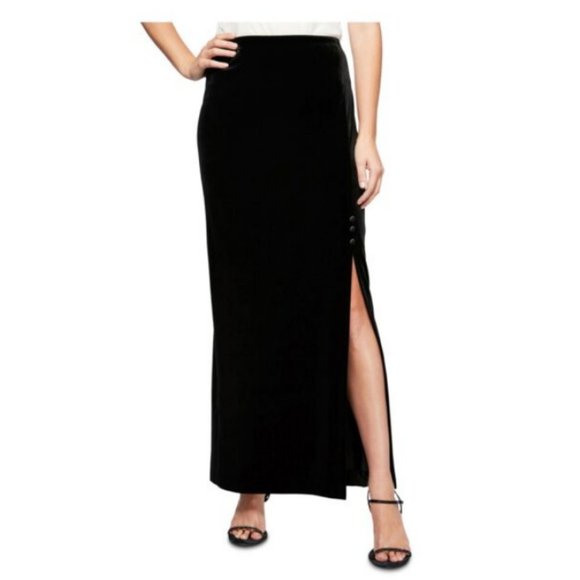 Bob Mackie Black Velvet Maxi skirt with Slit
